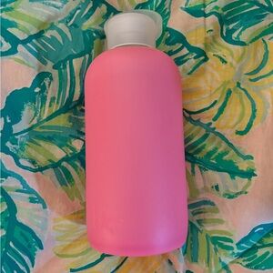 BKR reusable glass water bottle in pink